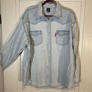 Warner Bros Studio Store Looney Tunes Denim Button Long Sleeve Unisex XXL